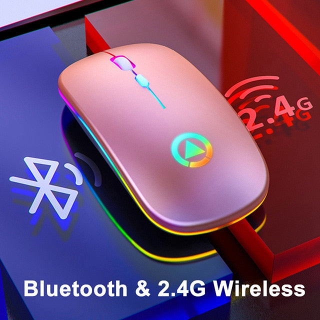 Bluetooth Mouse Silent Mause Rechargeable 2.4G Wireless Mouse Ergonomic RGB